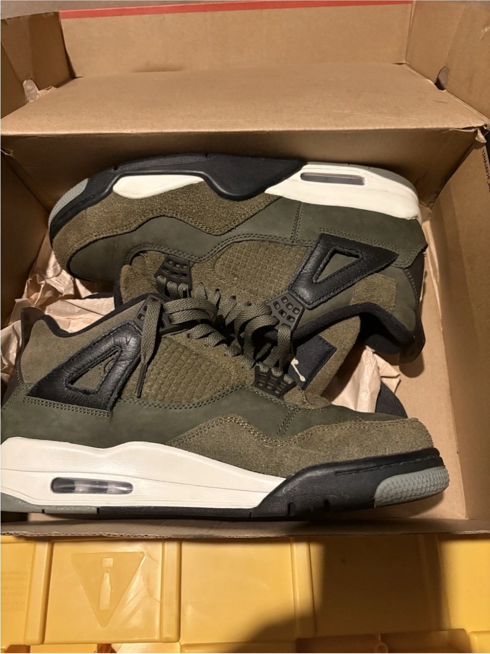Jordan Men's Olive and Black Retro Sneakers